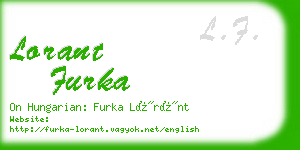 lorant furka business card